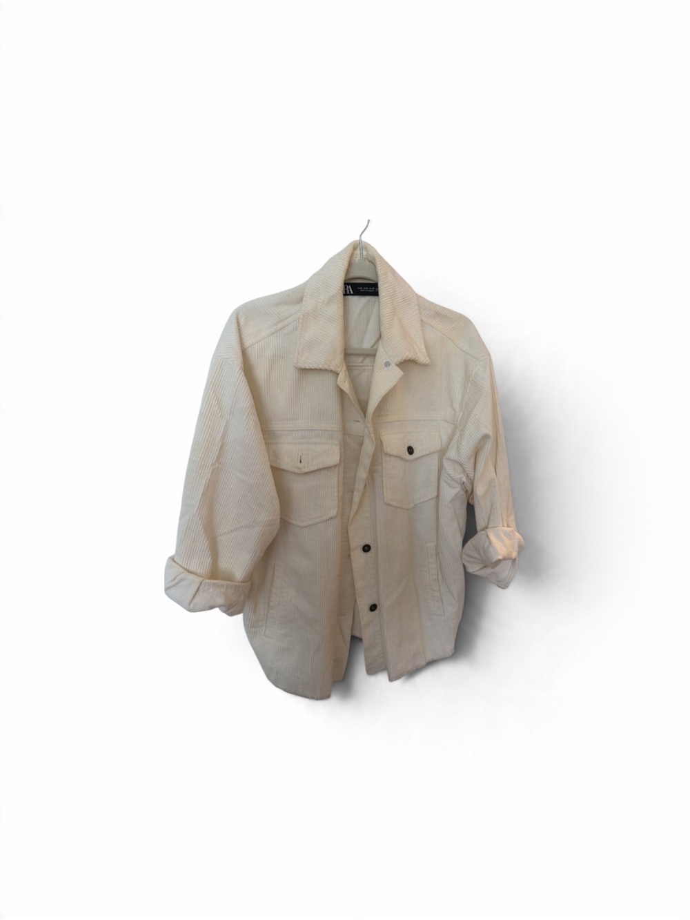 Zara Cream Corduroy Shacket Jacket - Women's Cream